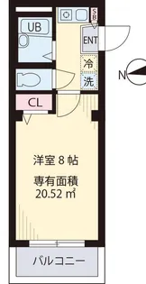 シャトル聖調布【1階】の間取り