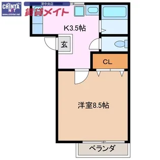 ハイツもみの木 B【1階】の間取り
