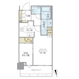 GLOBAL FRONT TOWER【16階】の間取り