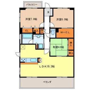 サンマンションアトレ津新町【9階】の間取り