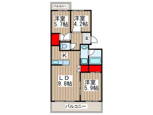 リュウ弐番館【3階】の間取り