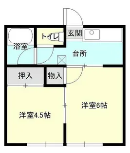 富ケ丘コーポ【1階】の間取り