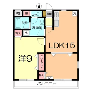 ソレイユ大宮【1階】の間取り
