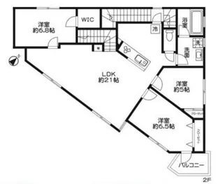 柿の木坂マンション【2階】の間取り