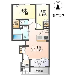 三ツ井新築アパート【1階】の間取り