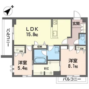 アジュールモア長津田【3階】の間取り