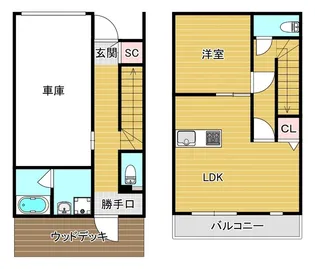 Garage House II【1階】の間取り