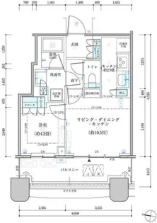 パークタワー勝どき サウス棟【14階】の間取り