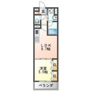 クリエオーレ誉田【3階】の間取り