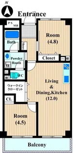 クレール中原【2階】の間取り