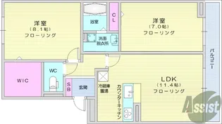 ボナールK【2階】の間取り