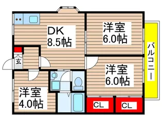 ラ・フォーレあずま【1階】の間取り