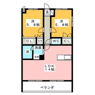 カーサ・S【2階】の間取り