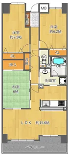 グランアークス千里山【6階】の間取り