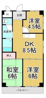 尼崎梅の木公園アーバンリズ【3階】の間取り