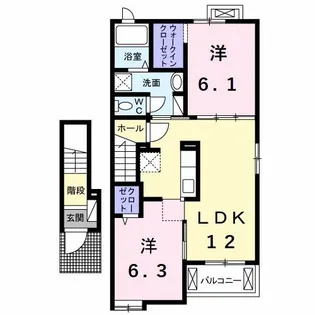 ピエールシャン・ガレノ【2階】の間取り