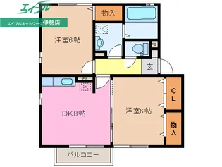 リビングタウンいせ E【2階】の間取り