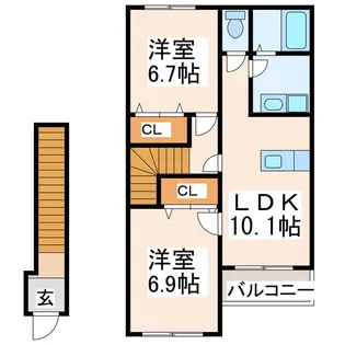 アリウス出水【2階】の間取り
