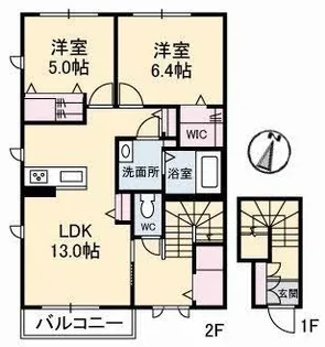 RAINBOW中島 D棟【2階】の間取り