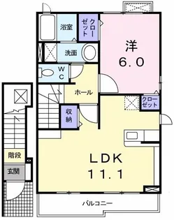 ジーラ・ソーレ I【2階】の間取り
