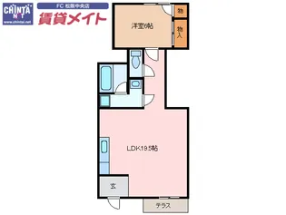 ホウユウ松阪【1階】の間取り