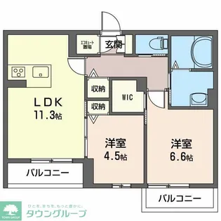 プラージュ・ノム【2階】の間取り