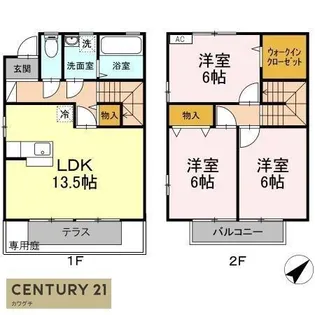 ペニーレーン D棟【1階】の間取り