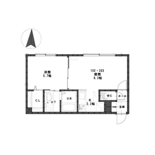 ルミエール植村【2階】の間取り