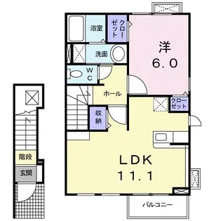 プラシードKII【2階】の間取り