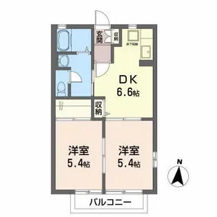 カーサ東勝山【2階】の間取り