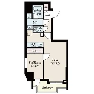 S-RESIDENCE新宿若松町【4階】の間取り