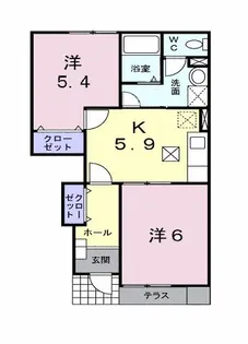 コーポことぶきC【1階】の間取り