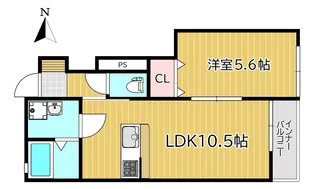 cocoru庭瀬【1階】の間取り