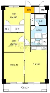 布施コープ弐号館【3階】の間取り