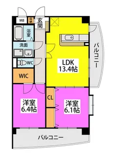 グリシーヌ空港【5階】の間取り