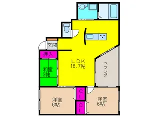ウォールデンヒルズ【3階】の間取り
