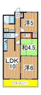 マンションフジフィールド【5階】の間取り