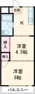 西府コーポ【1階】の間取り