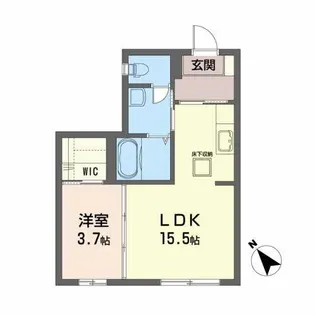 クラヴィエ東仙台【1階】の間取り
