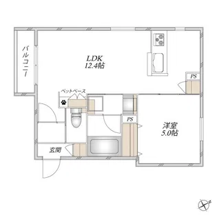 トア エ シャピタル【2階】の間取り