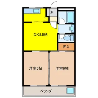 岐阜県大垣市加賀野1【アパート】の間取り