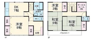 山梨県甲府市東光寺2【一戸建】の間取り