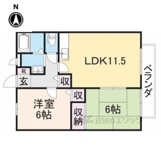 アップウェル八木【2階】の間取り