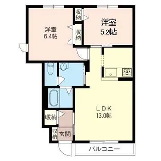 2LDKの間取り画像