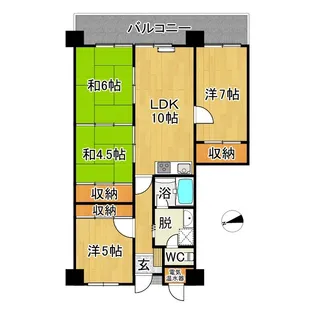 セシーズ弘前公園【4階】の間取り