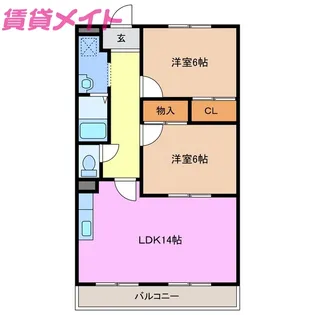 パークサイド笹野【3階】の間取り