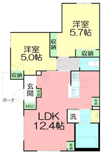 神奈川県小田原市国府津【マンション】の間取り