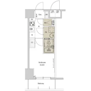 エスタート品川戸越II【6階】の間取り