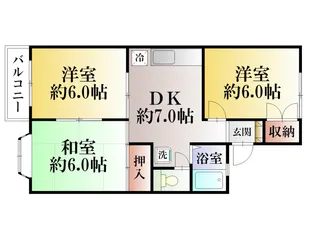 ロイヤルハイツ長井【1階】の間取り