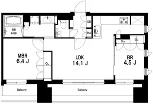 東京都目黒区東山1【マンション】の間取り